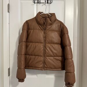 Faux leather Puffer Jacket